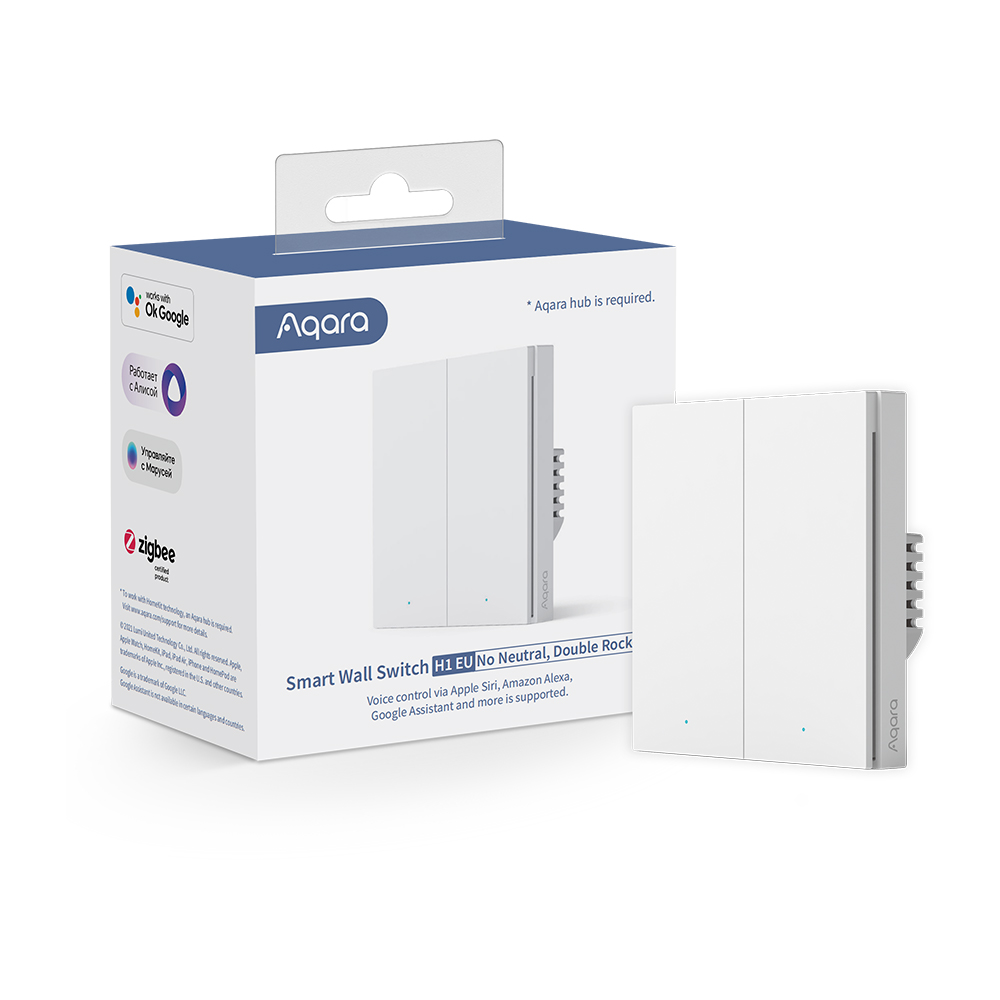 Aqara Smart Wall Switch H1  (no neutral, double rocker)